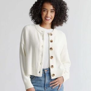 Quince 100% Cotton Cropped Cardigan
